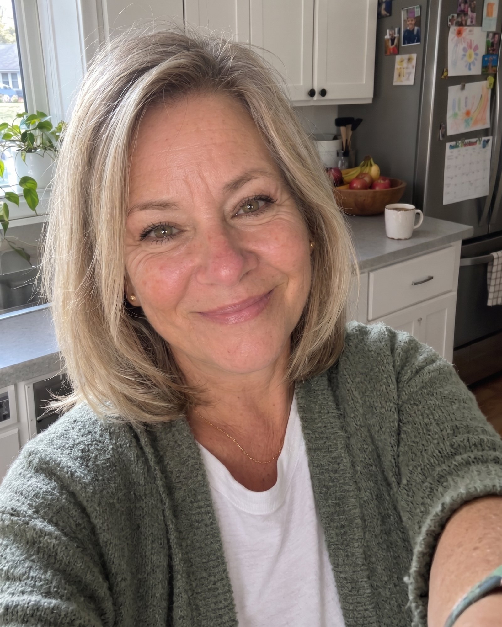 Linda in her kitchen